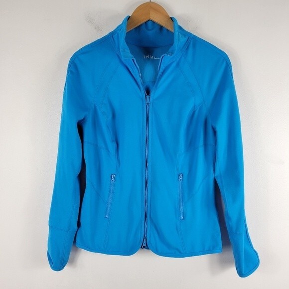 Zella Jackets & Blazers - Zella Full Zip Tulip Cuff Long Sleeve Knit Athletic Track Jacket